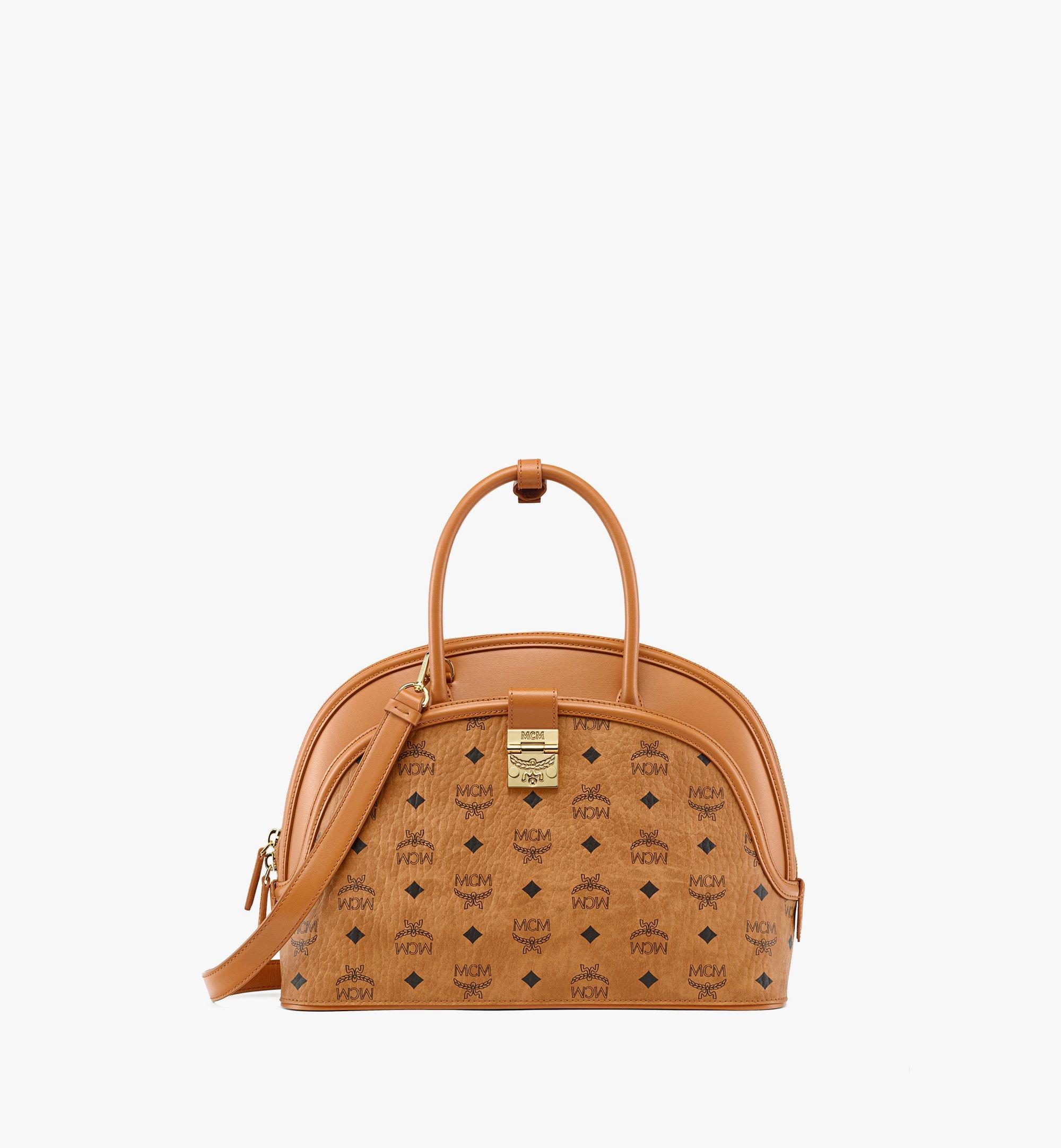 Leather on sale mcm bag